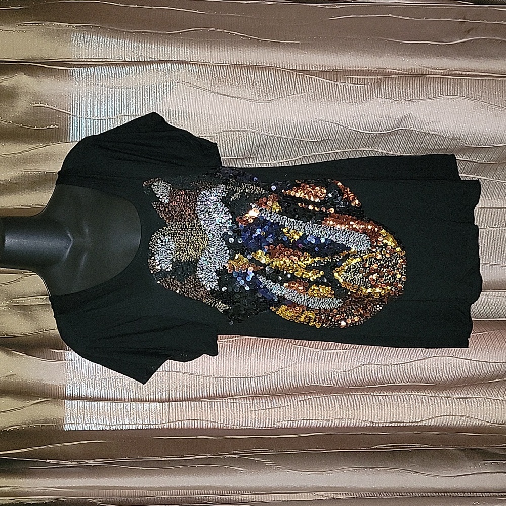 House Of The Gods By Buddhist Punk Rolling Stones Sequin Graphic Tee